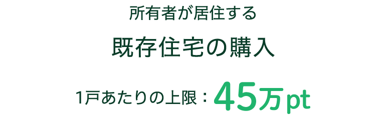 既存住宅購入の場合のグリーン住宅ポイント発行上限:45万ポイント