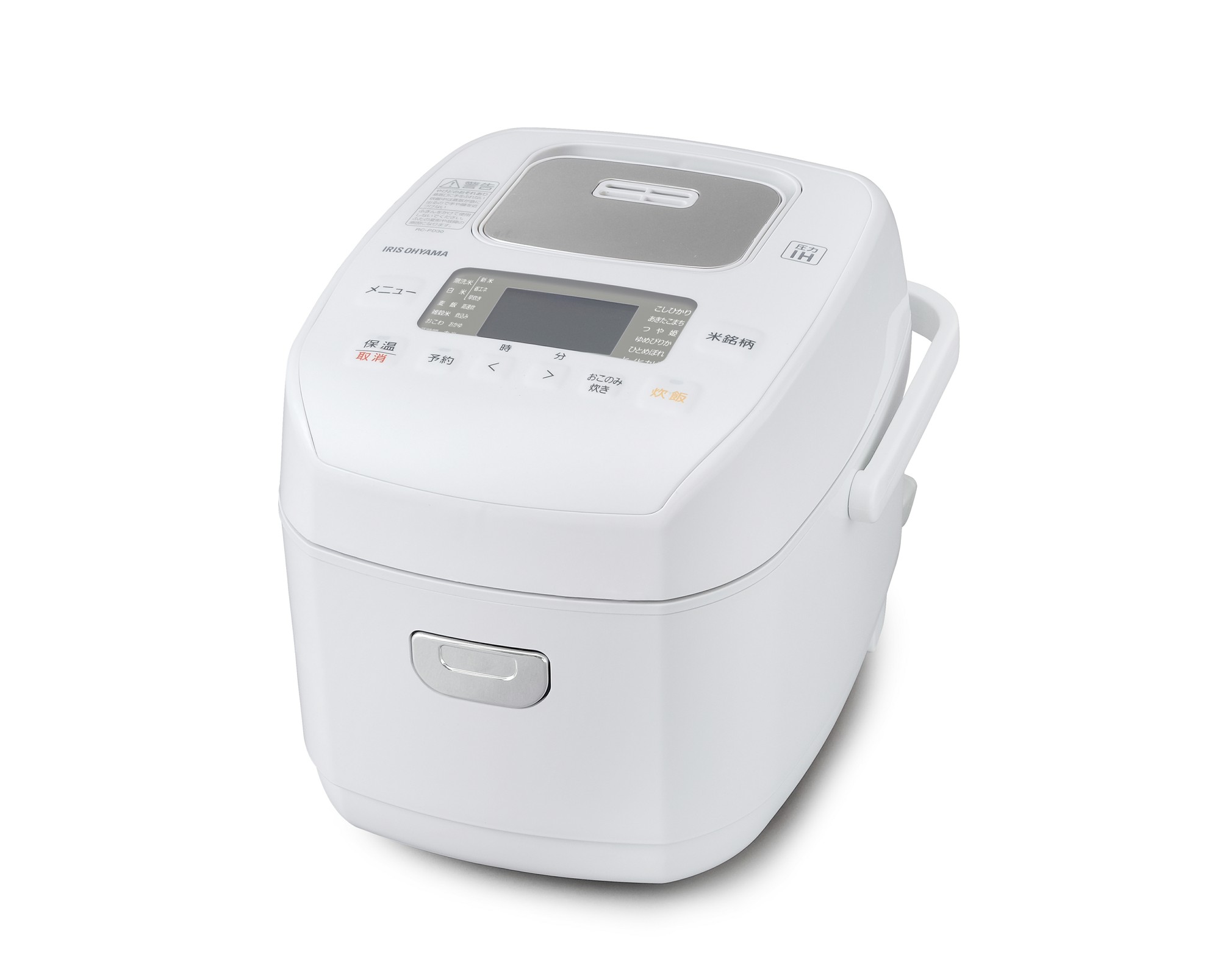 【アイリスオーヤマ】米屋の旨み 銘柄炊き 圧力IHジャー炊飯器3合　RC-PD30-W　ホワイト