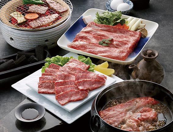 神戸牛 焼肉とすきやき肉 ［焼肉］もも・ばら 各200g/計400g［すきやき］肩ロース450g 266×370×65mm