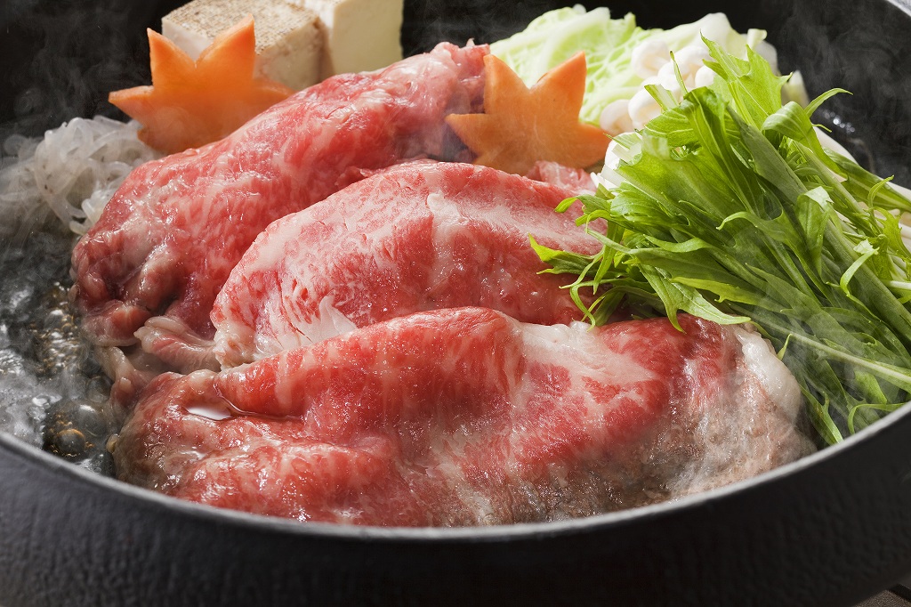 松阪牛すき焼き＆ステーキセットすき焼き用ロース肉1000ｇ、ロースステーキ２枚（計３６０ｇ） 245×310×170mm