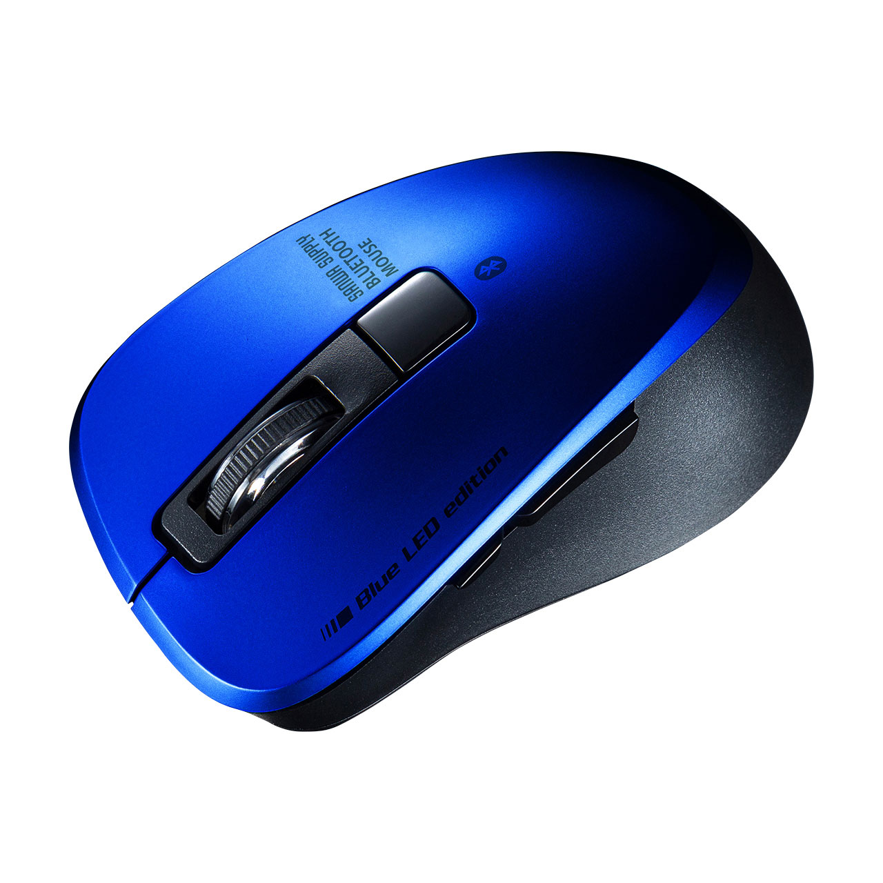 静音Bluetooth 5.0 ブルーLEDマウス（5ボタン・ブルー）