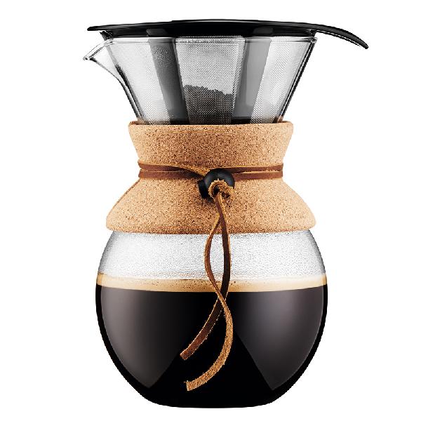 【bodum】 プアオーバー ドリップ式 コーヒーメーカー 1.0L コルク コーヒーポット ステンレスフィルター