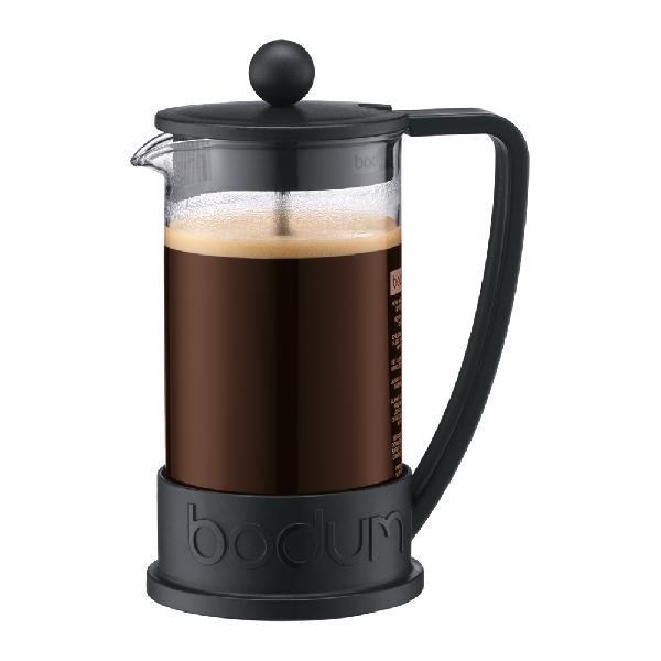 【bodum】 ブラジル フレンチプレスコーヒーメーカー 0.35L ブラック コーヒーポット ステンレスフィルター