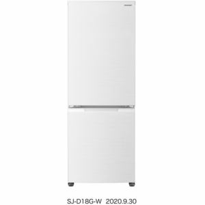 シャープ　SJ-D18G-W　2ドア　ボトムフリーザー冷蔵庫　(179L・つけかえどっちもドア)　ホワイト系