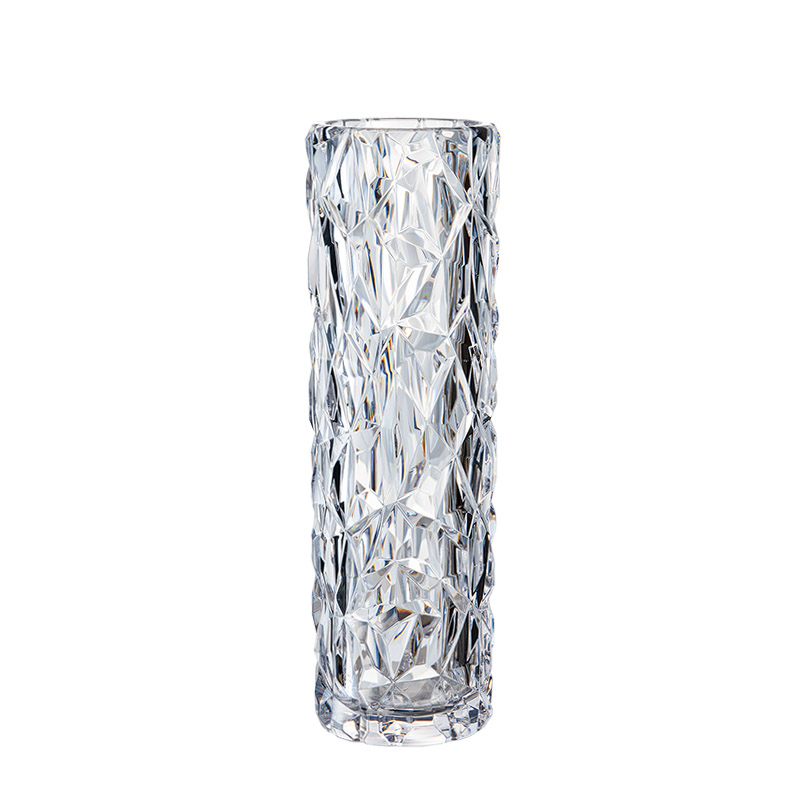 【HAMMER GLASS】花瓶 円柱ｸﾘｽﾀφ12.5xH38.5