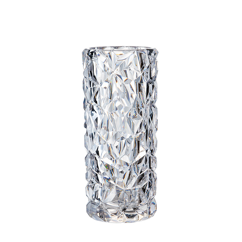 【HAMMER GLASS】花瓶 ｸﾞﾗｽ 円柱ｸﾘｽﾀφ14xH32.3