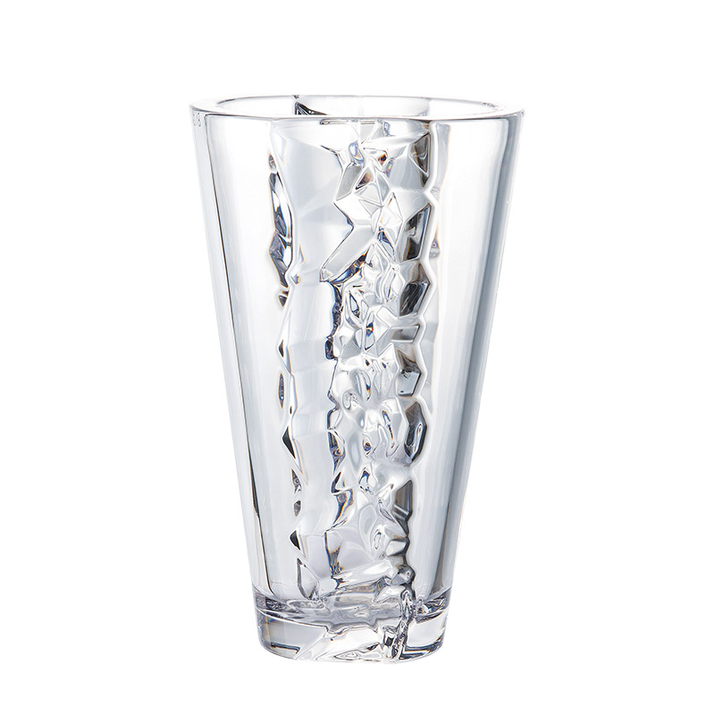 【HAMMER GLASS】花瓶 ｸﾞﾗｽ ｸﾘｽﾀ円錐ｼﾙﾌﾗ φ16.5xH27.5