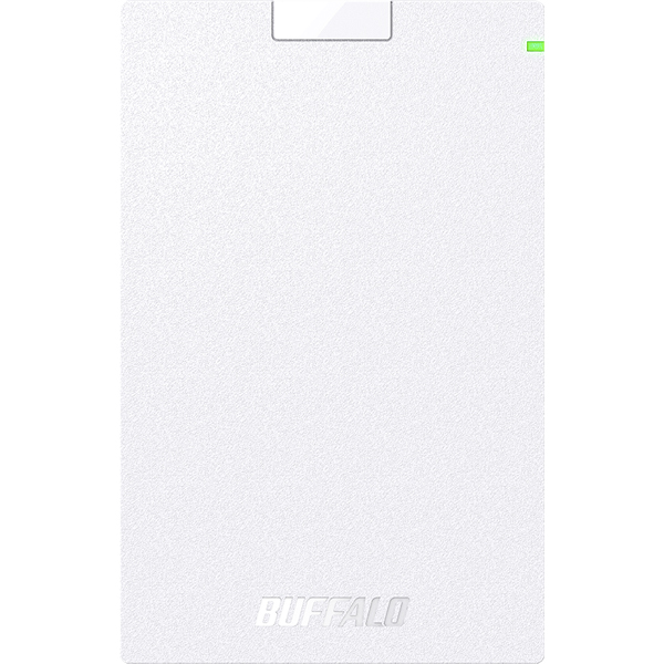 【バッファロー】ポータブルHDD スタンダードモデル ホワイト 1TB
